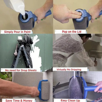 8pc/Set Multifunctional Paint Roller Corner Brush Handle Tools Wall Painting Roll DIY Household Easy to Operate Painting Brushes upscaleclicks