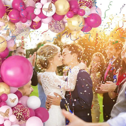 98pcs Pink Balloon Kit with 12 3D Butterflies | Baby Shower, Birthday & Wedding Decor - Metallic Accents for Gender Reveal upscaleclicks