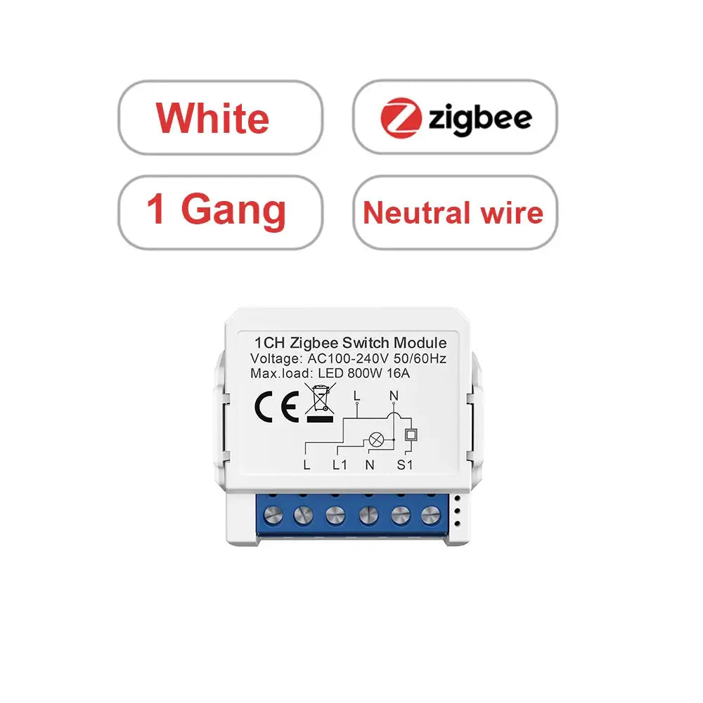 AVATTO Tuya WiFi Zigbee Smart Light Switch Module,No Neutral Wire 2 Ways Control Mini DIY Breaker Work for Alexa, google home upscaleclicks