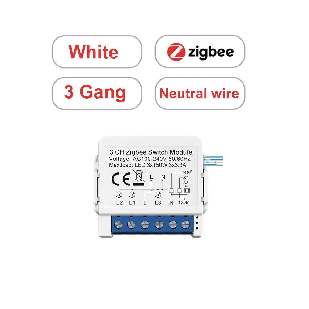 AVATTO Tuya WiFi Zigbee Smart Light Switch Module,No Neutral Wire 2 Ways Control Mini DIY Breaker Work for Alexa, google home upscaleclicks
