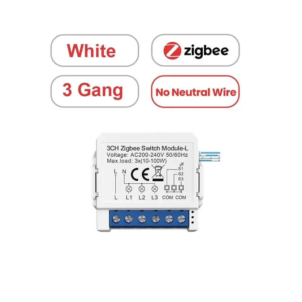 AVATTO Tuya WiFi Zigbee Smart Light Switch Module,No Neutral Wire 2 Ways Control Mini DIY Breaker Work for Alexa, google home upscaleclicks