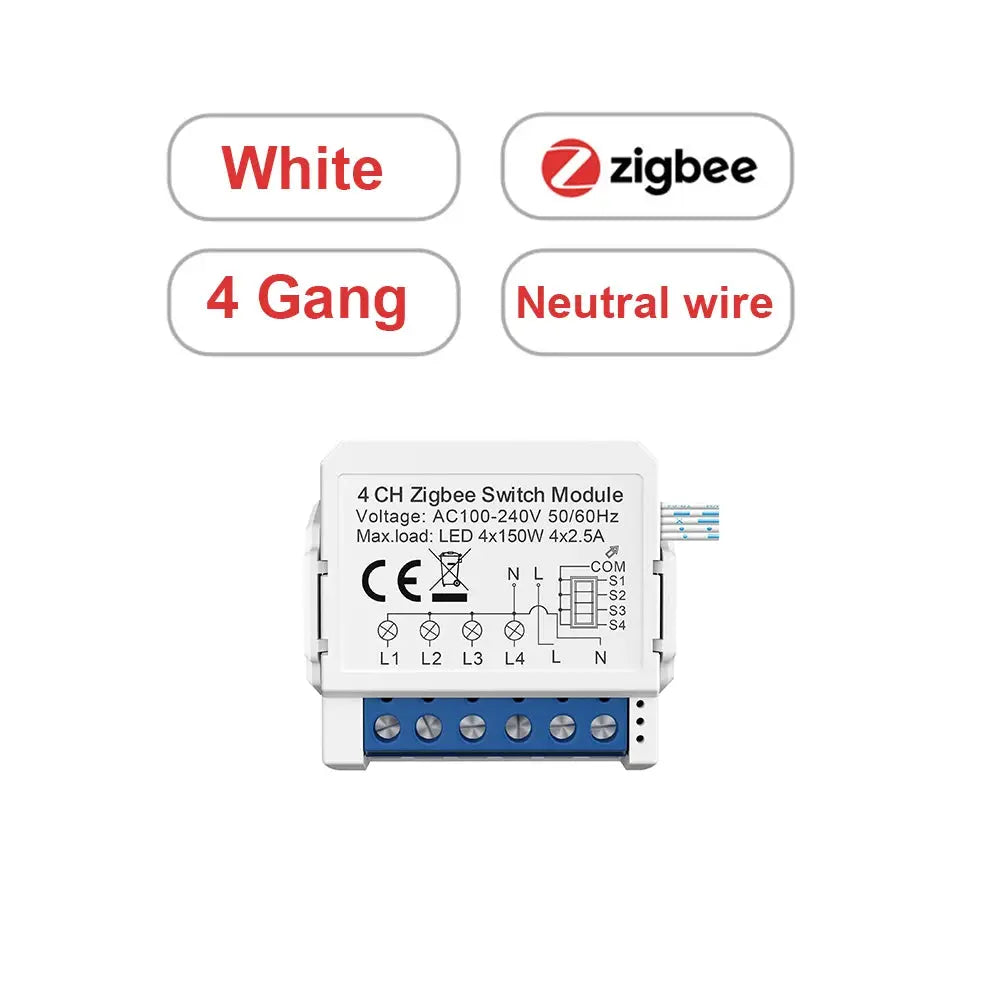 AVATTO Tuya WiFi Zigbee Smart Light Switch Module,No Neutral Wire 2 Ways Control Mini DIY Breaker Work for Alexa, google home upscaleclicks