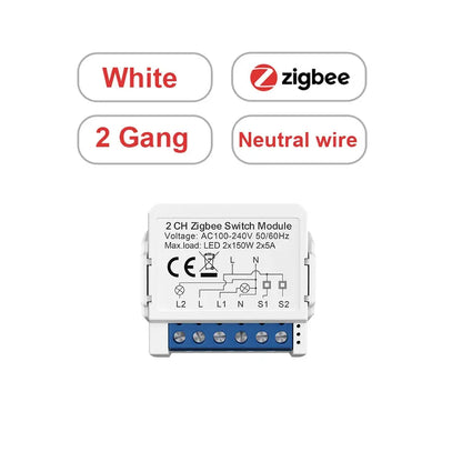 AVATTO Tuya WiFi Zigbee Smart Light Switch Module,No Neutral Wire 2 Ways Control Mini DIY Breaker Work for Alexa, google home upscaleclicks