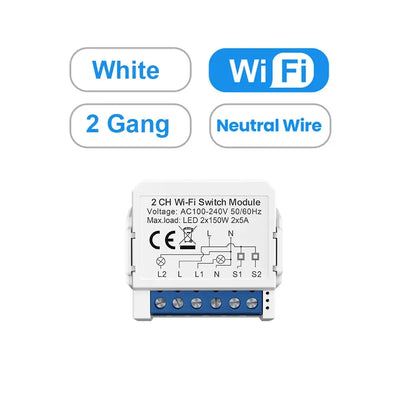 AVATTO Tuya WiFi Zigbee Smart Light Switch Module,No Neutral Wire 2 Ways Control Mini DIY Breaker Work for Alexa, google home upscaleclicks