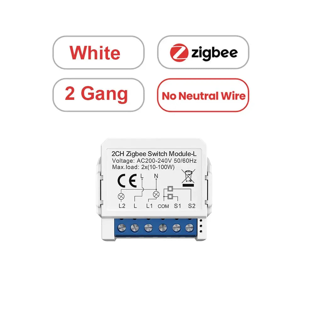 AVATTO Tuya WiFi Zigbee Smart Light Switch Module,No Neutral Wire 2 Ways Control Mini DIY Breaker Work for Alexa, google home upscaleclicks