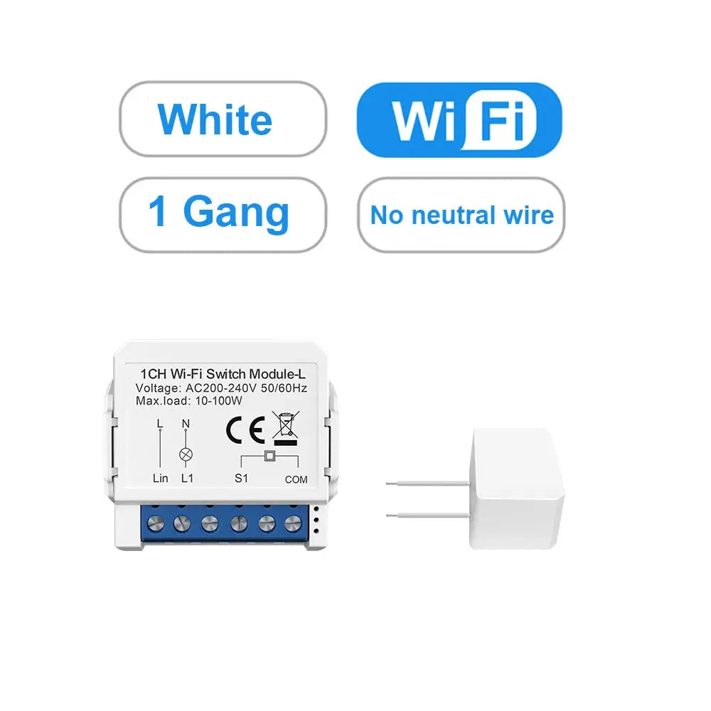 AVATTO Tuya WiFi Zigbee Smart Light Switch Module,No Neutral Wire 2 Ways Control Mini DIY Breaker Work for Alexa, google home upscaleclicks