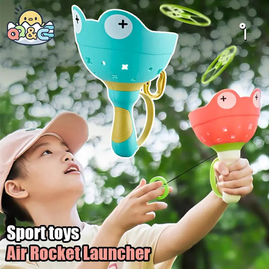 Air Rocket Launcher Outdoor Toy Soaring Rocket Flying Disc Saucer Handle Launcher Kid Jump Sport Game Education Toy for Children upscaleclicks