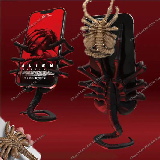 Alien Phone Holder, Creative Decorative Phone Holder Ornament Science Fiction Thriller Movie Facehugger Phone Holder Halloween upscaleclicks