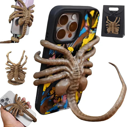 Alien Phone Holder, Creative Decorative Phone Holder Ornament Science Fiction Thriller Movie Facehugger Phone Holder Halloween upscaleclicks