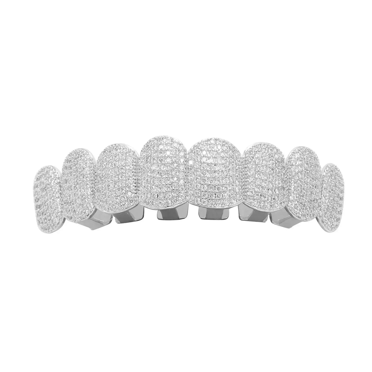 Big Shinning Bling Bling Iced Out Teeth Grillz Hip Hop Top & Bottom Grills Dental Mouth Punk Teeth Caps Cosplay Party upscaleclicks