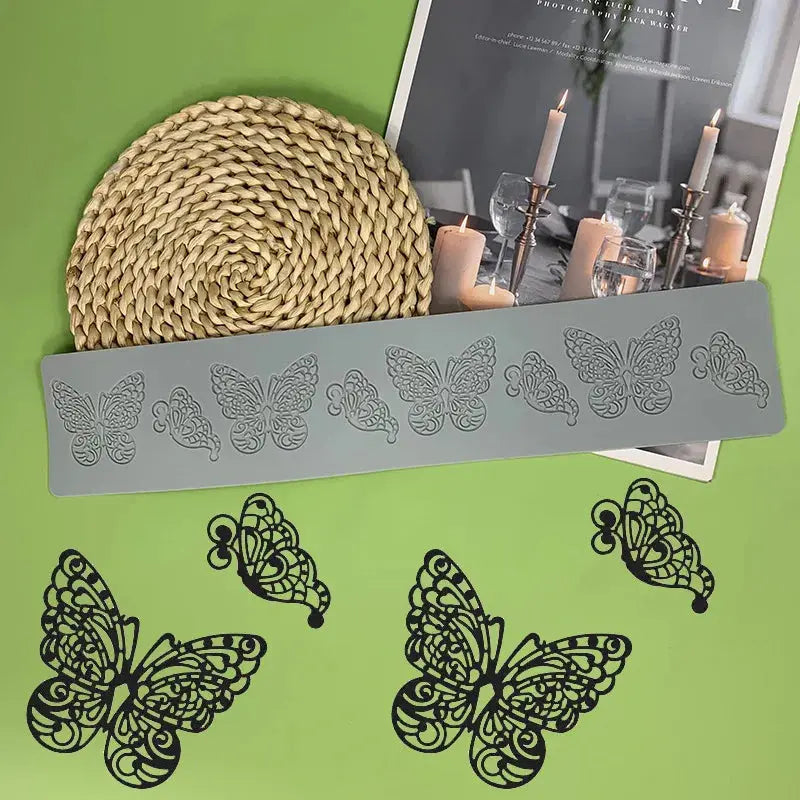Butterfly style Sugar Flipping Silicone Lace Pad DIY Leaf Patterns Chocolate Thin Crisp Dessert Decorating Tool Cake Baking Mold upscaleclicks