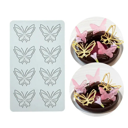 Butterfly style Sugar Flipping Silicone Lace Pad DIY Leaf Patterns Chocolate Thin Crisp Dessert Decorating Tool Cake Baking Mold upscaleclicks