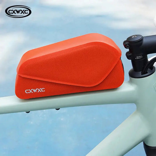 CXWXC Bike Top Tube Bag TPU Waterproof Cycling Front Bag Magnetic Lid Gravel Road Bike Top Frame Bag With Screws or Straps upscaleclicks