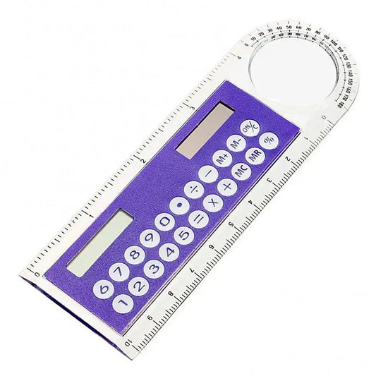 Calculator Mini School Supplies Solar Transparent Ruler with Magnifier Student School Supplies