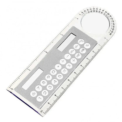 Calculator Mini School Supplies Solar Transparent Ruler with Magnifier Student School Supplies