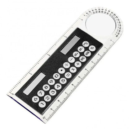 Calculator Mini School Supplies Solar Transparent Ruler with Magnifier Student School Supplies