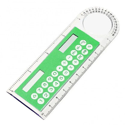 Calculator Mini School Supplies Solar Transparent Ruler with Magnifier Student School Supplies