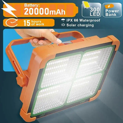 Camping Lantern 20000mAh High Solar Rechargeable LED Tent Light with Magnet Powerful Flashlight Power Bank Repair Emergency Lamp upscaleclicks