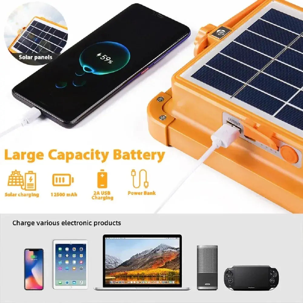 Camping Lantern 20000mAh High Solar Rechargeable LED Tent Light with Magnet Powerful Flashlight Power Bank Repair Emergency Lamp upscaleclicks