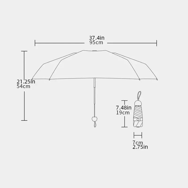 Capsule Umbrella Sunny and Rainy Dualuse Rainproof Wind-resistant Sun Protection Outdoor Traveling Portable Mini Umbrella upscaleclicks