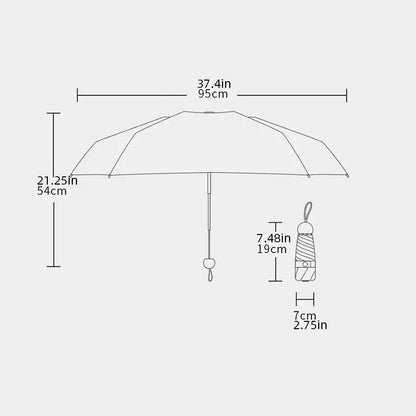 Capsule Umbrella Sunny and Rainy Dualuse Rainproof Wind-resistant Sun Protection Outdoor Traveling Portable Mini Umbrella upscaleclicks