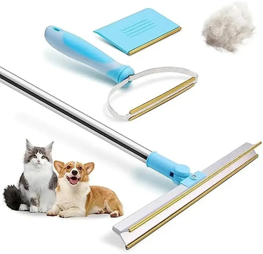 Carpet Rake Pet Hair Remover Set Pet Hair Removal Tool Telescopic Handle Rug Rake for Dog Cat Hair 180° Rotation Carpet Shave upscaleclicks