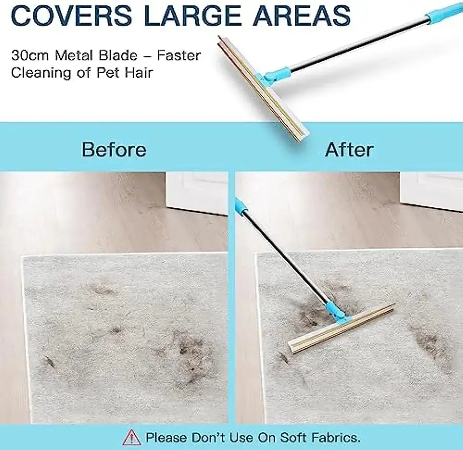 Carpet Rake Pet Hair Remover Set Pet Hair Removal Tool Telescopic Handle Rug Rake for Dog Cat Hair 180° Rotation Carpet Shave upscaleclicks