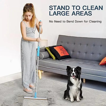 Carpet Rake Pet Hair Remover Set Pet Hair Removal Tool Telescopic Handle Rug Rake for Dog Cat Hair 180° Rotation Carpet Shave upscaleclicks