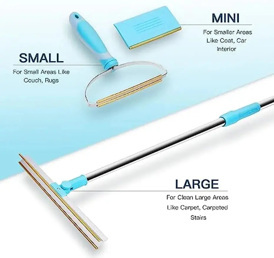 Carpet Rake Pet Hair Remover Set Pet Hair Removal Tool Telescopic Handle Rug Rake for Dog Cat Hair 180° Rotation Carpet Shave upscaleclicks