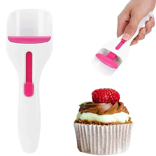 Chocolate Cake Batter Distribution Scoop Can Push Labor-saving Cupcake Scoop Dispenser Home Baking Tools Kitchen Accessories upscaleclicks