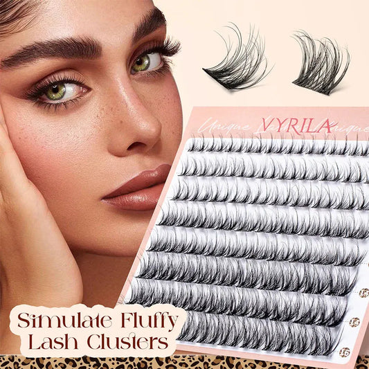 Cluster Lashes Fluffy Soft And Easy String 80pcs False Eyelashes  0.1mm Ultra-thin Band Natural Eyelash Extension Bundle Makeup upscaleclicks