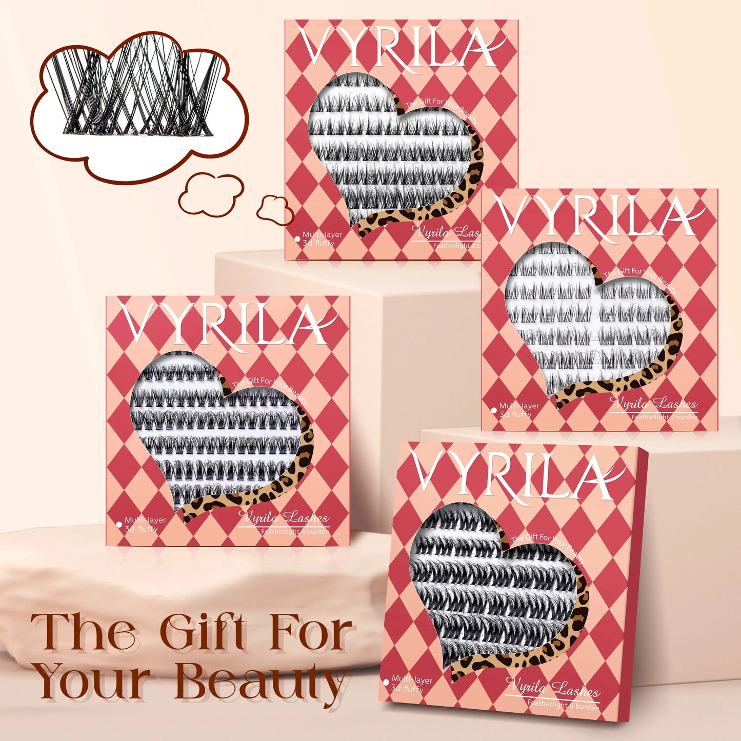 Cluster Lashes Fluffy Soft And Easy String 80pcs False Eyelashes  0.1mm Ultra-thin Band Natural Eyelash Extension Bundle Makeup upscaleclicks