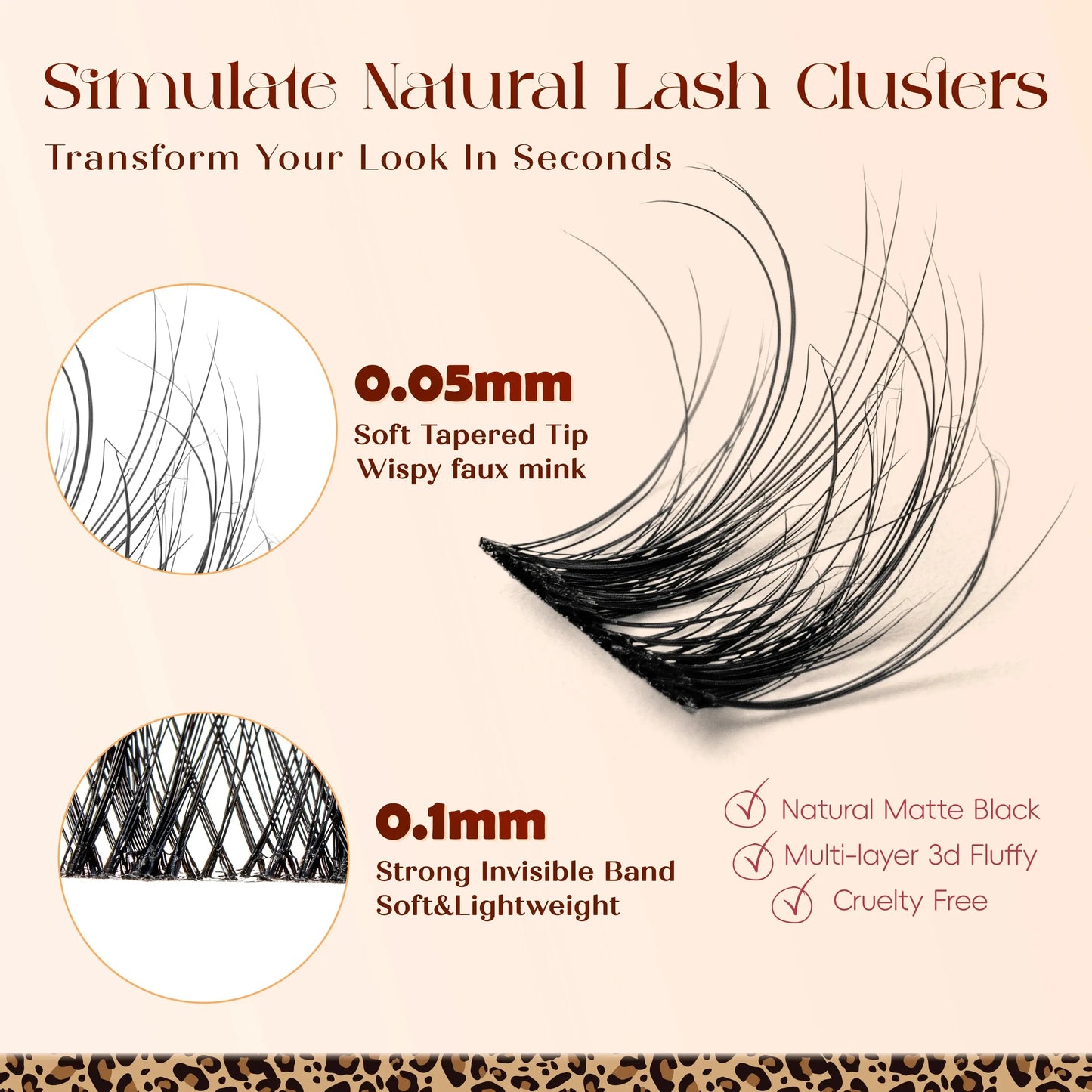 Cluster Lashes Fluffy Soft And Easy String 80pcs False Eyelashes  0.1mm Ultra-thin Band Natural Eyelash Extension Bundle Makeup upscaleclicks