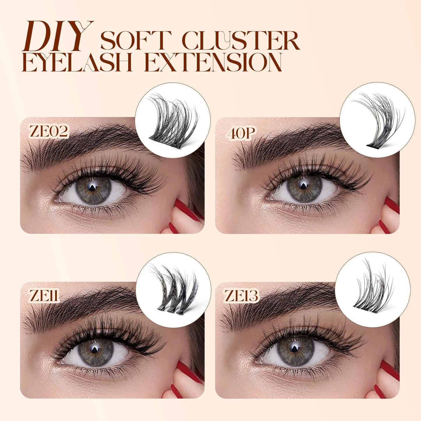 Cluster Lashes Fluffy Soft And Easy String 80pcs False Eyelashes  0.1mm Ultra-thin Band Natural Eyelash Extension Bundle Makeup upscaleclicks