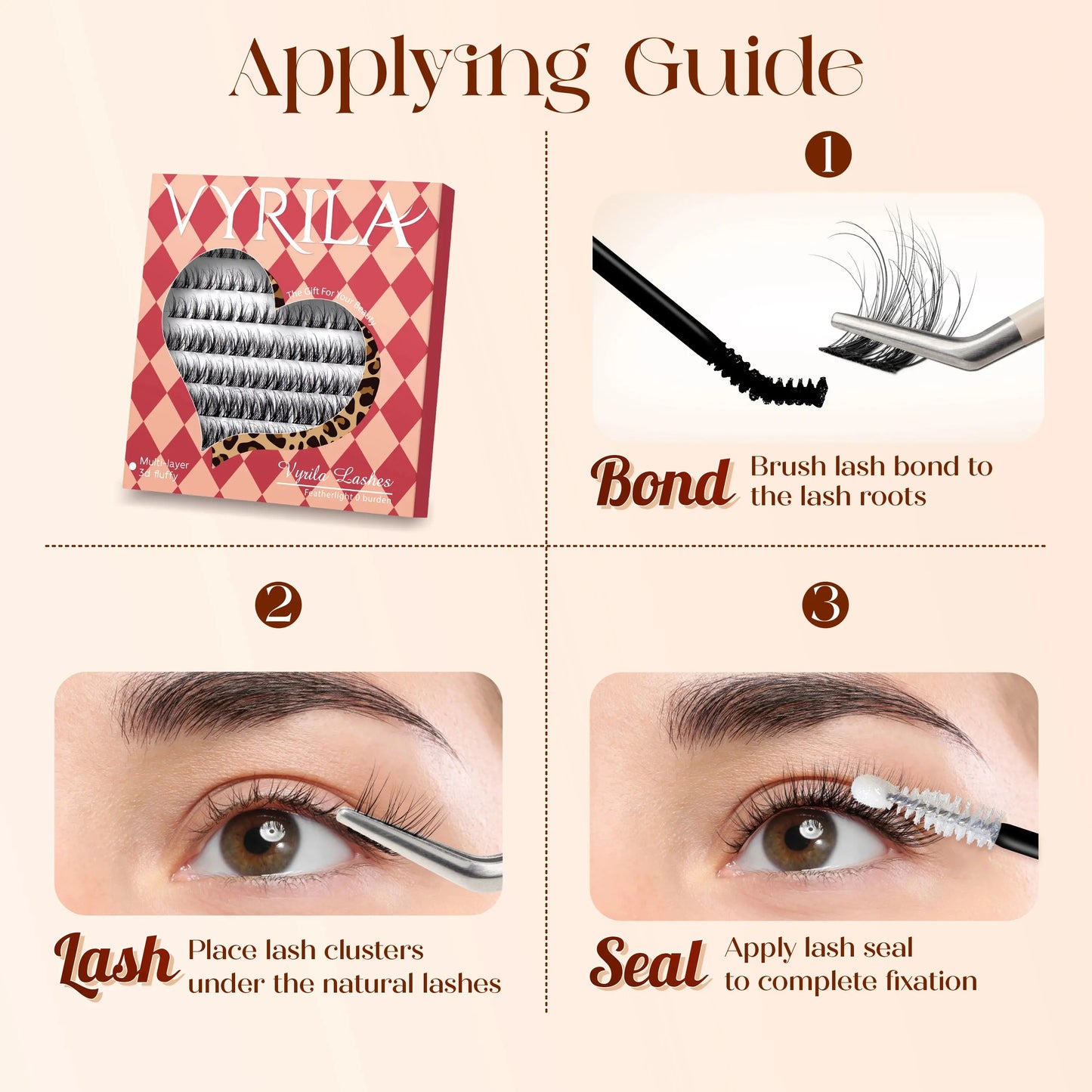 Cluster Lashes Fluffy Soft And Easy String 80pcs False Eyelashes  0.1mm Ultra-thin Band Natural Eyelash Extension Bundle Makeup upscaleclicks