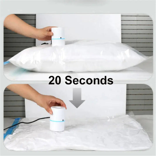 Compressed Bag Electric Pump Travel Vacuum Bag Pump Mini Vacuum Sealer Machine Space Saver for Clothes Food Organizer upscaleclicks