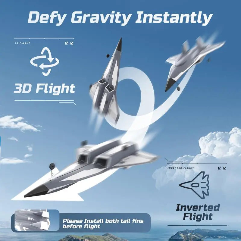 DEERC RC Plane SR72 Airplane with 4 CH Durable Remote Control, Twin Ducted Fans, 2 Brushed Motors, 3 Flight Modes, 2 Lipo Batteries, 2.4Ghz RTF Glider