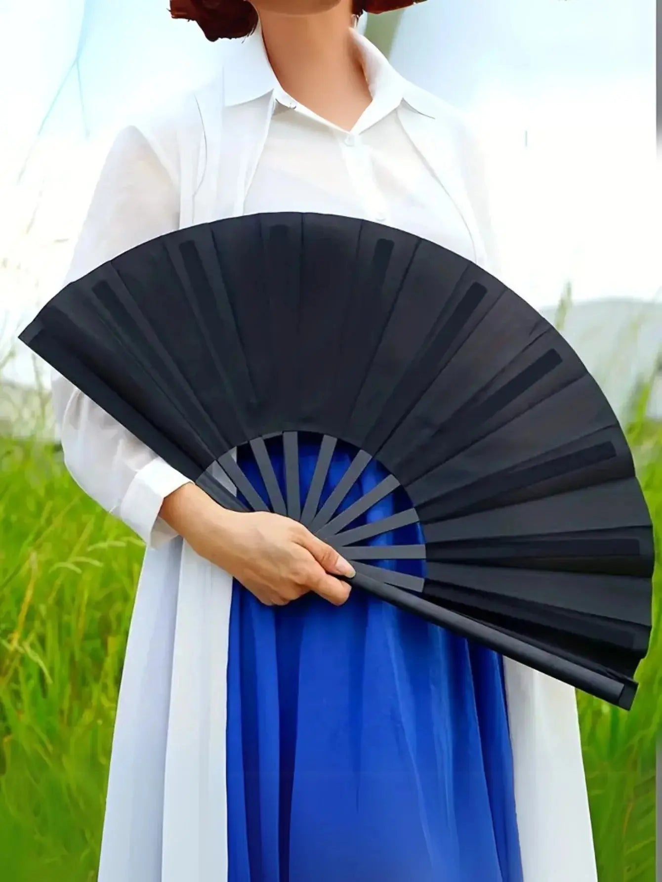Double-Sided Plastic Kung Fu Folding Handhold Fan Lightweight Tai Chi Martial Arts Prop Classic Chinese Cultural Accessory upscaleclicks