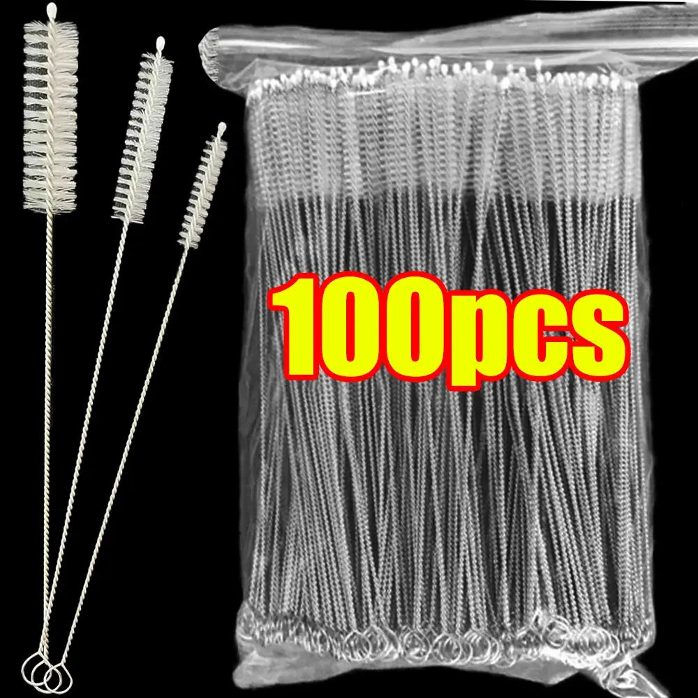 Drinking Straw Cleaning Brush Kit Reusable Tube Pipe Cleaner Nylon Stainless Steel Long Cleaning Brushes for Baby Cup Bottles upscaleclicks