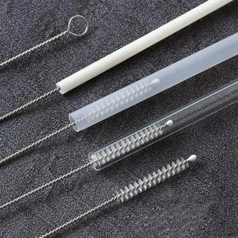 Drinking Straw Cleaning Brush Kit Reusable Tube Pipe Cleaner Nylon Stainless Steel Long Cleaning Brushes for Baby Cup Bottles upscaleclicks