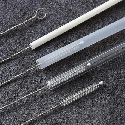 Drinking Straw Cleaning Brush Kit Reusable Tube Pipe Cleaner Nylon Stainless Steel Long Cleaning Brushes for Baby Cup Bottles upscaleclicks