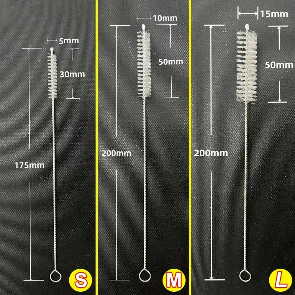 Drinking Straw Cleaning Brush Kit Reusable Tube Pipe Cleaner Nylon Stainless Steel Long Cleaning Brushes for Baby Cup Bottles upscaleclicks