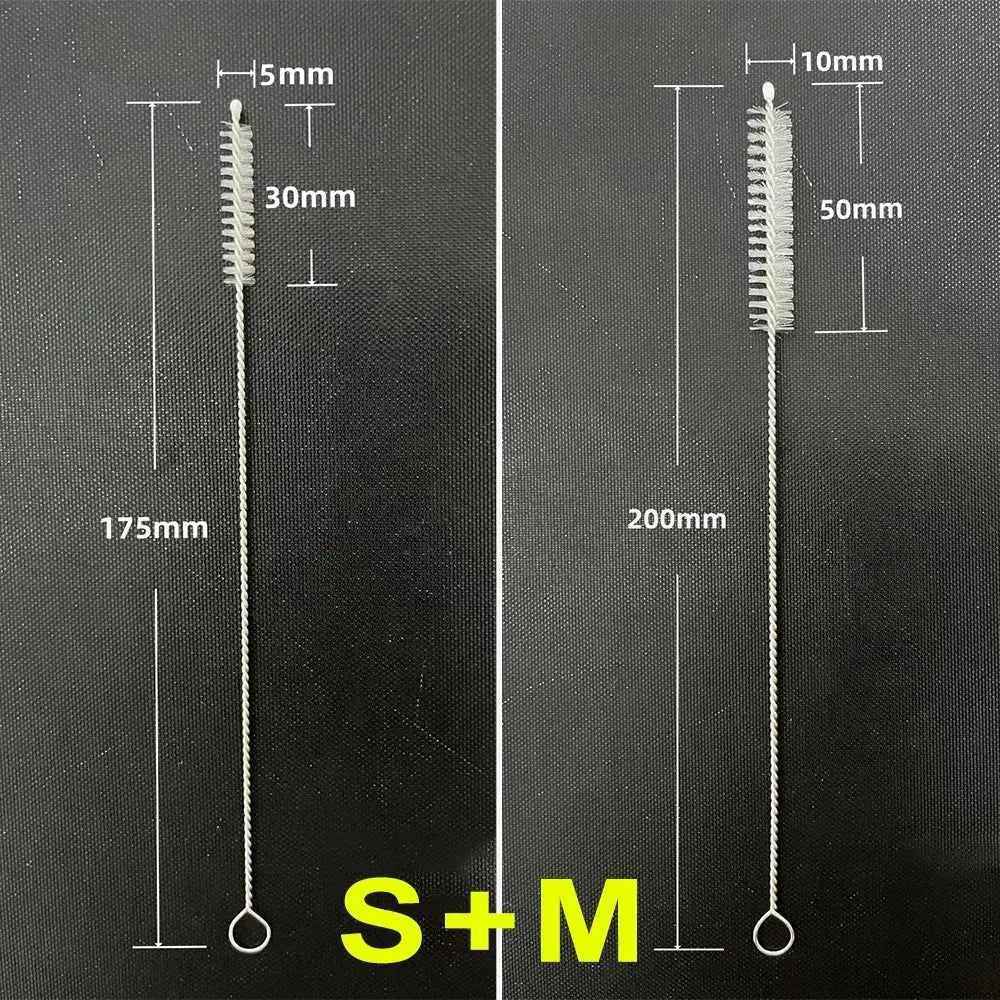 Drinking Straw Cleaning Brush Kit Reusable Tube Pipe Cleaner Nylon Stainless Steel Long Cleaning Brushes for Baby Cup Bottles upscaleclicks