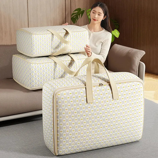 Dust-Proof Quilt Storage Bag Clothing Storage Bag with Zipper Large Capacity Foldable Luggage Moving Packing Bag with Handle upscaleclicks