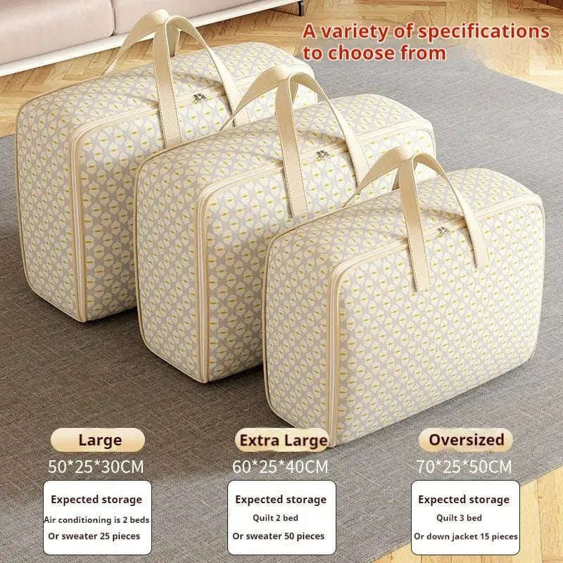 Dust-Proof Quilt Storage Bag Clothing Storage Bag with Zipper Large Capacity Foldable Luggage Moving Packing Bag with Handle upscaleclicks