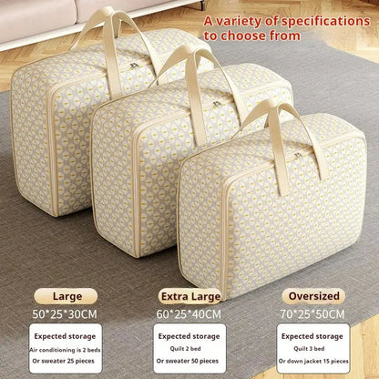 Dust-Proof Quilt Storage Bag Clothing Storage Bag with Zipper Large Capacity Foldable Luggage Moving Packing Bag with Handle upscaleclicks