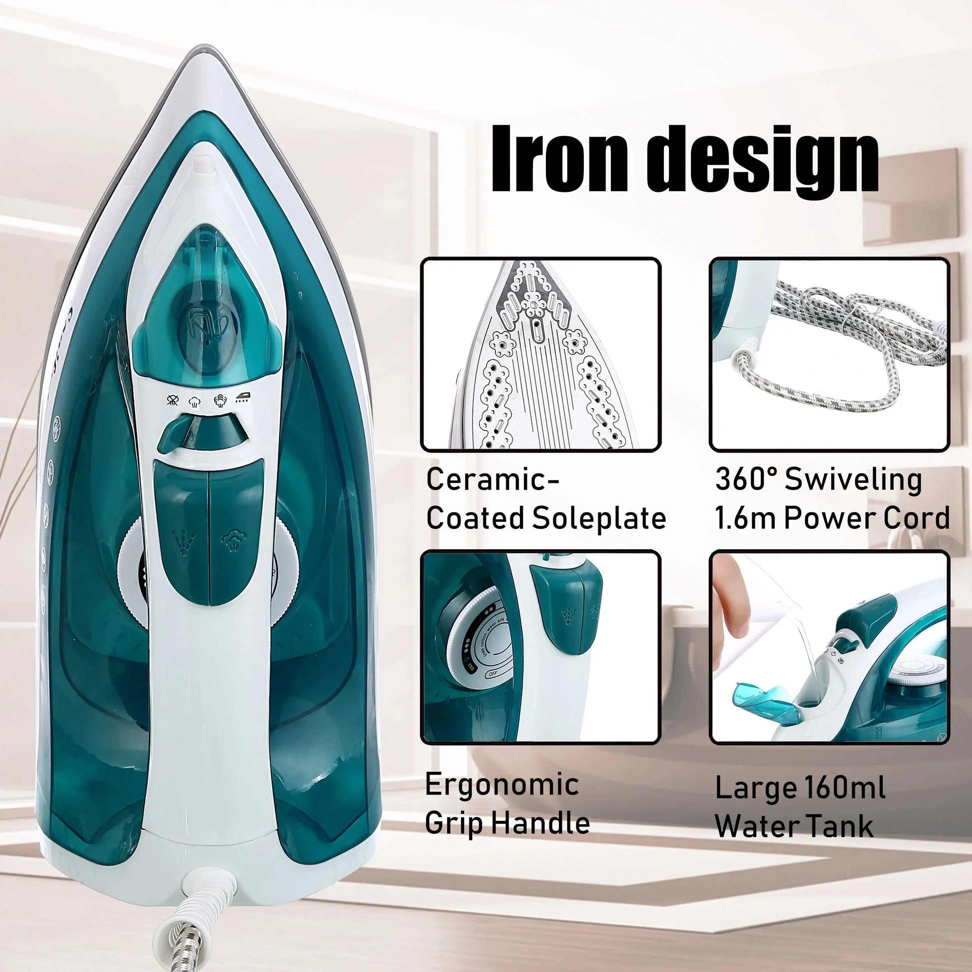 Electric Iron Portable Mini Garment Steamer Steam Iron For Clothing Iron Adjustable Ceramic Soleplate Iron For Ironing Sonifer upscaleclicks