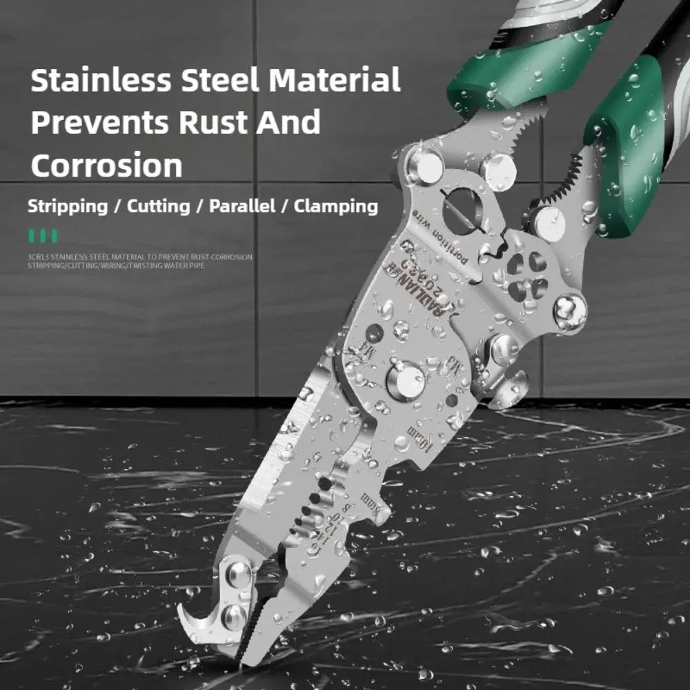 Electrician Wire Crimper Peeler Pliers Cables Stripping multifunctional Press Plier Terminal Crimping Gross Side Cutting Tool upscaleclicks