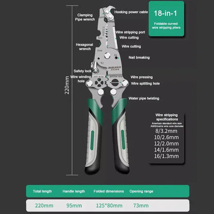 Electrician Wire Crimper Peeler Pliers Cables Stripping multifunctional Press Plier Terminal Crimping Gross Side Cutting Tool upscaleclicks
