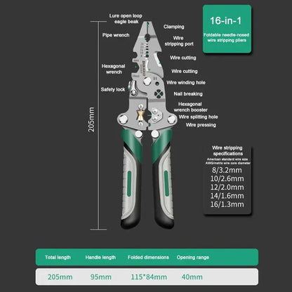 Electrician Wire Crimper Peeler Pliers Cables Stripping multifunctional Press Plier Terminal Crimping Gross Side Cutting Tool upscaleclicks